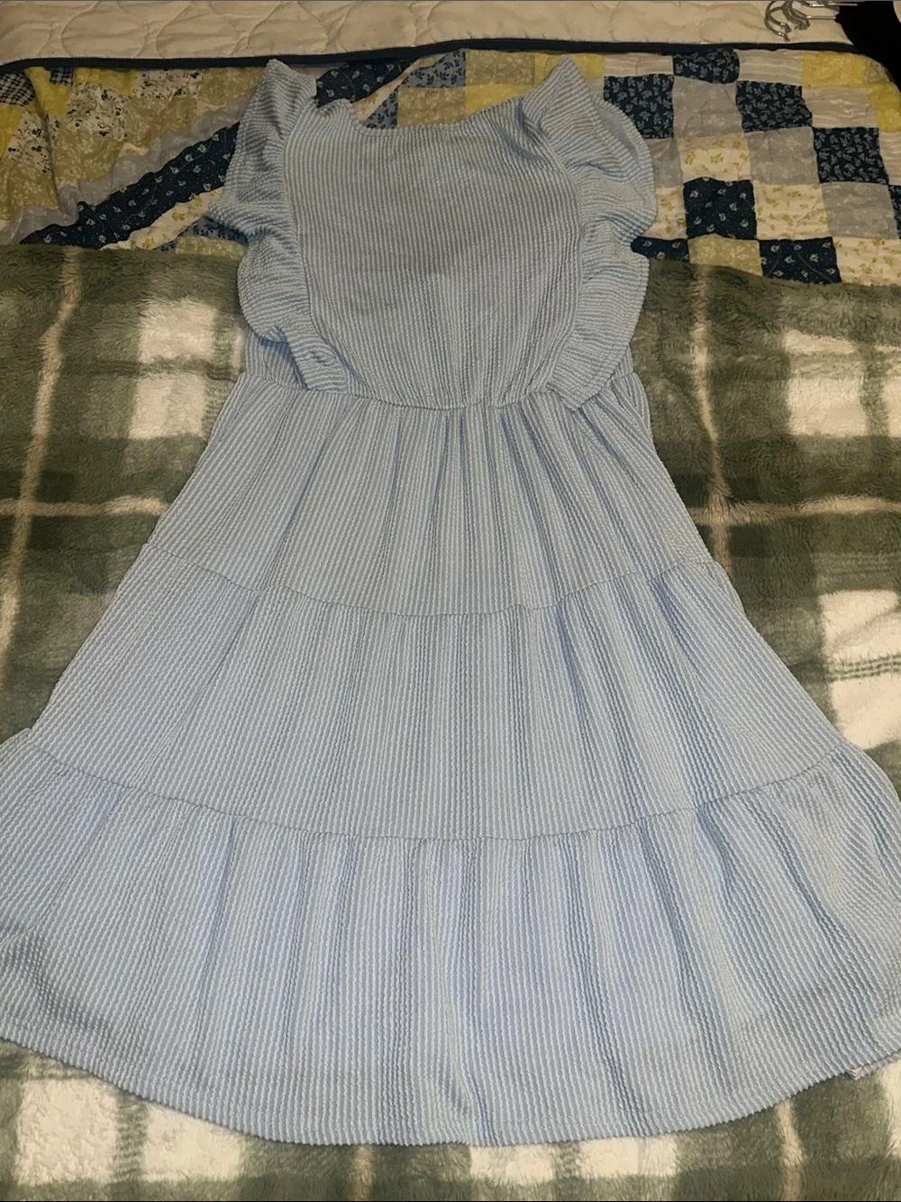 Simply Southern Light Blue Ruffle Dress - Picture 4 of 4